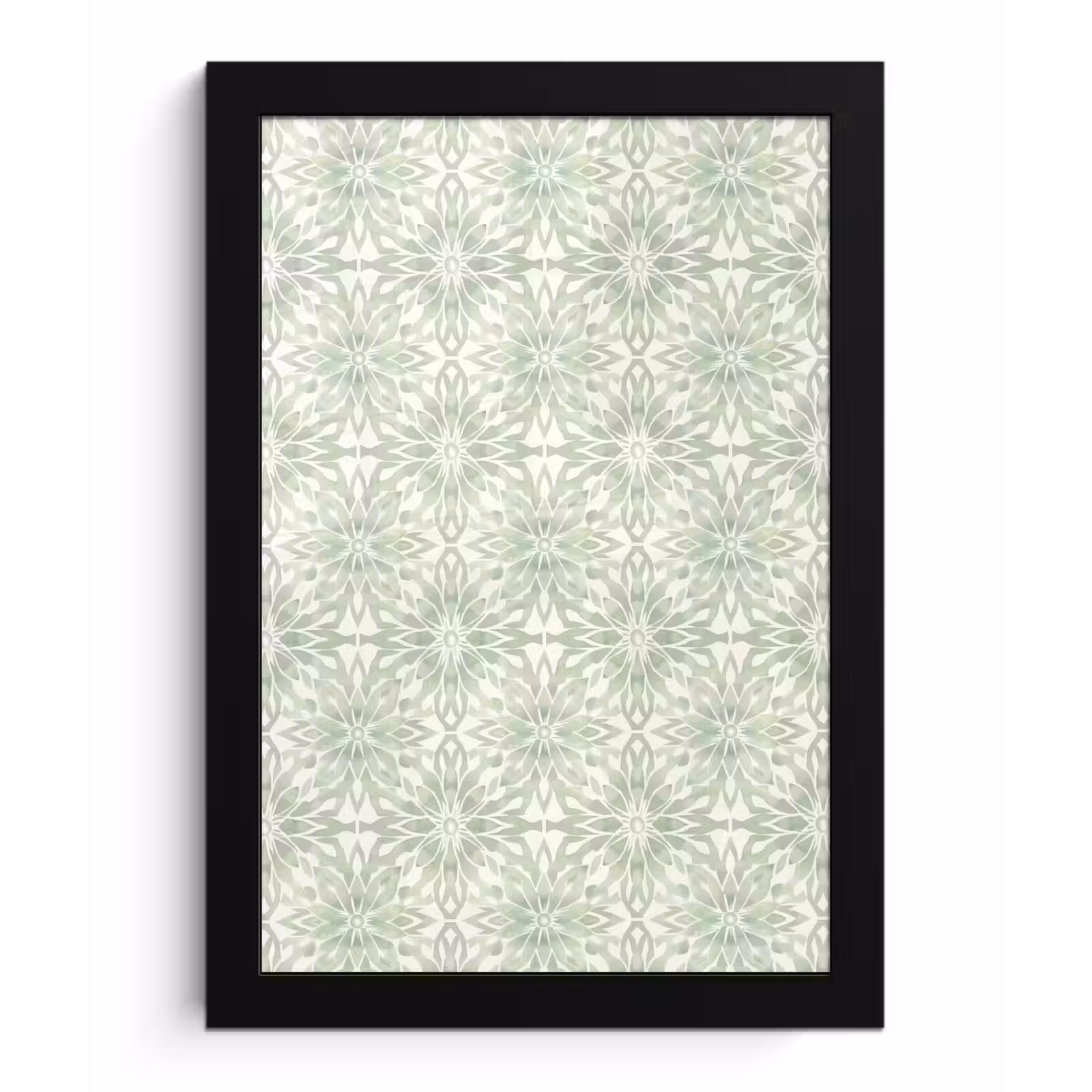 Bilder mit Rahmen - Salbeigrün – Symmetrisch – Mandala – Ornament – Muster — 1