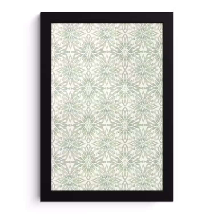 Bilder mit Rahmen - Salbeigrün – Symmetrisch – Mandala – Ornament – Muster — 1