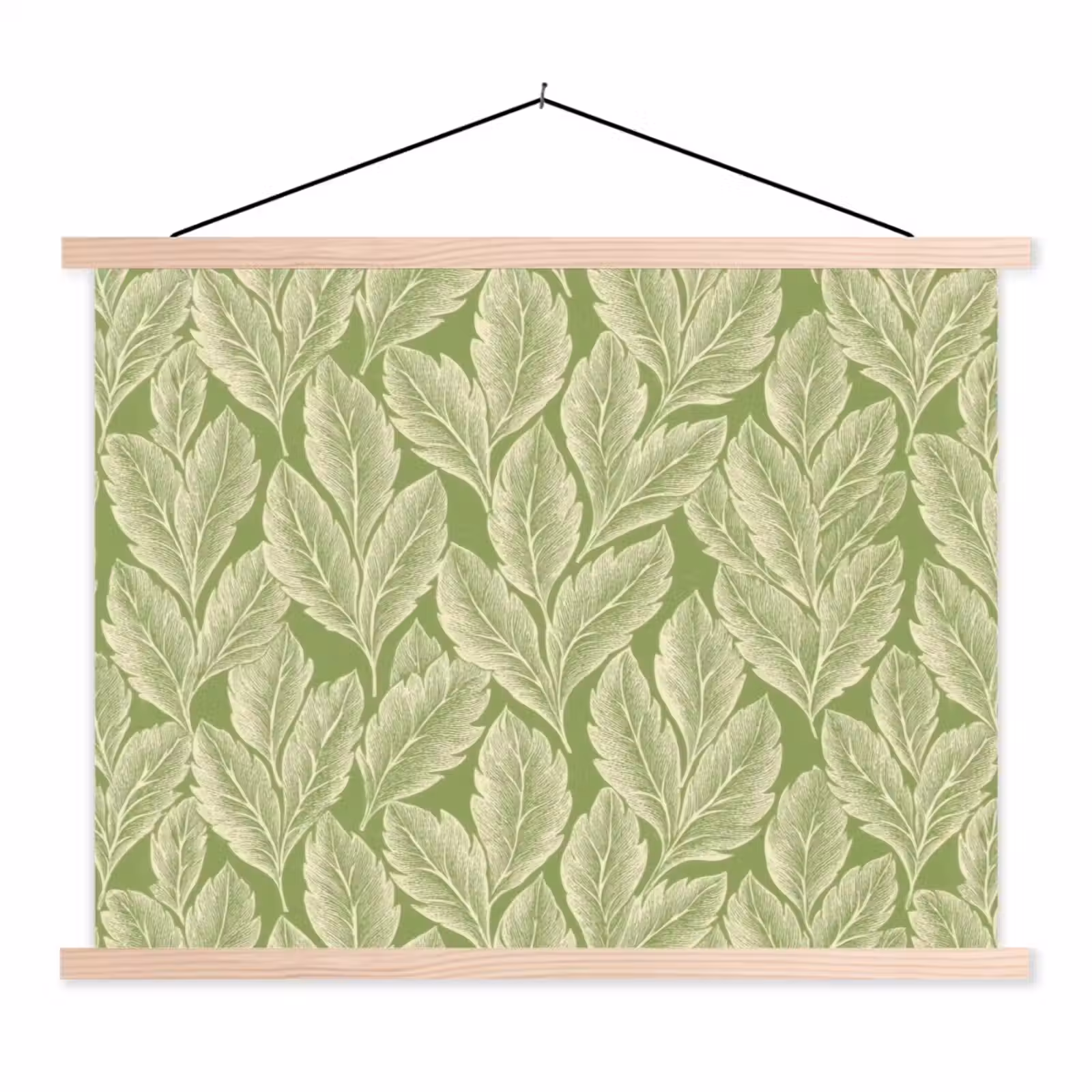 Stoffbild - Grün – Botanisch – Blätter – Vintage – Muster — 1