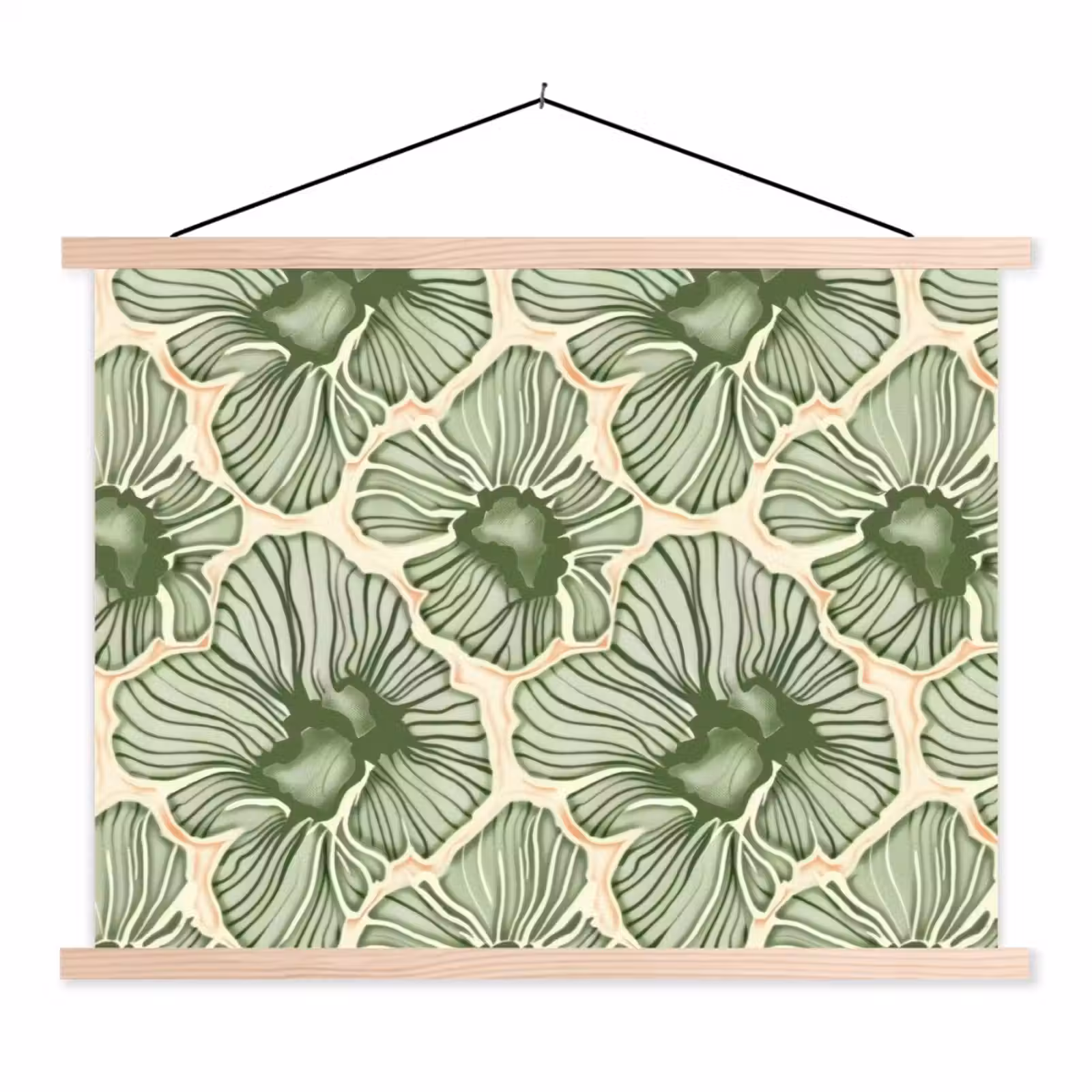 Stoffbild - Grün – Botanisch – Blumen – Organisch – Muster — 1