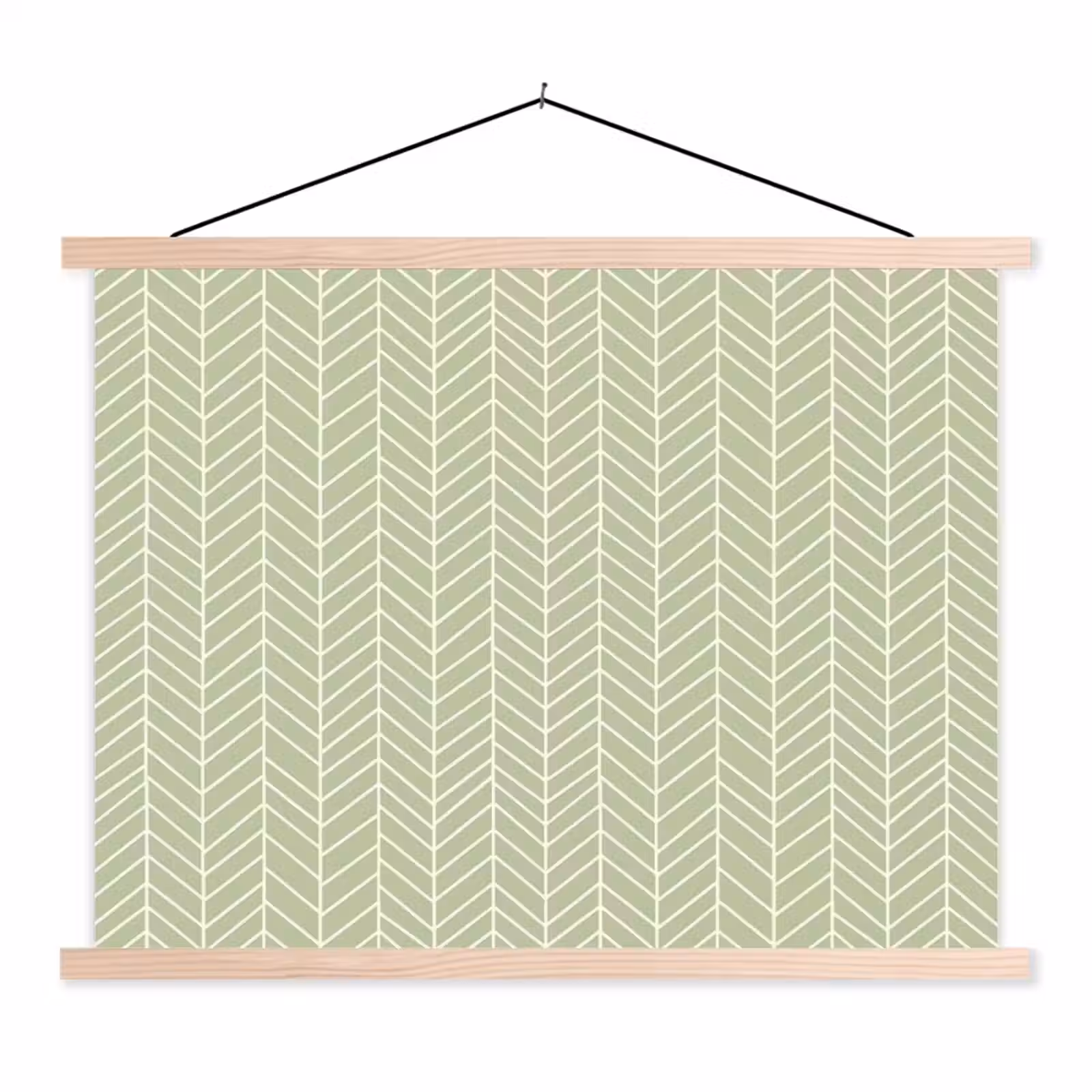 Stoffbild - Salbeigrün – Fischgrät – Geometrisch – Muster — 1