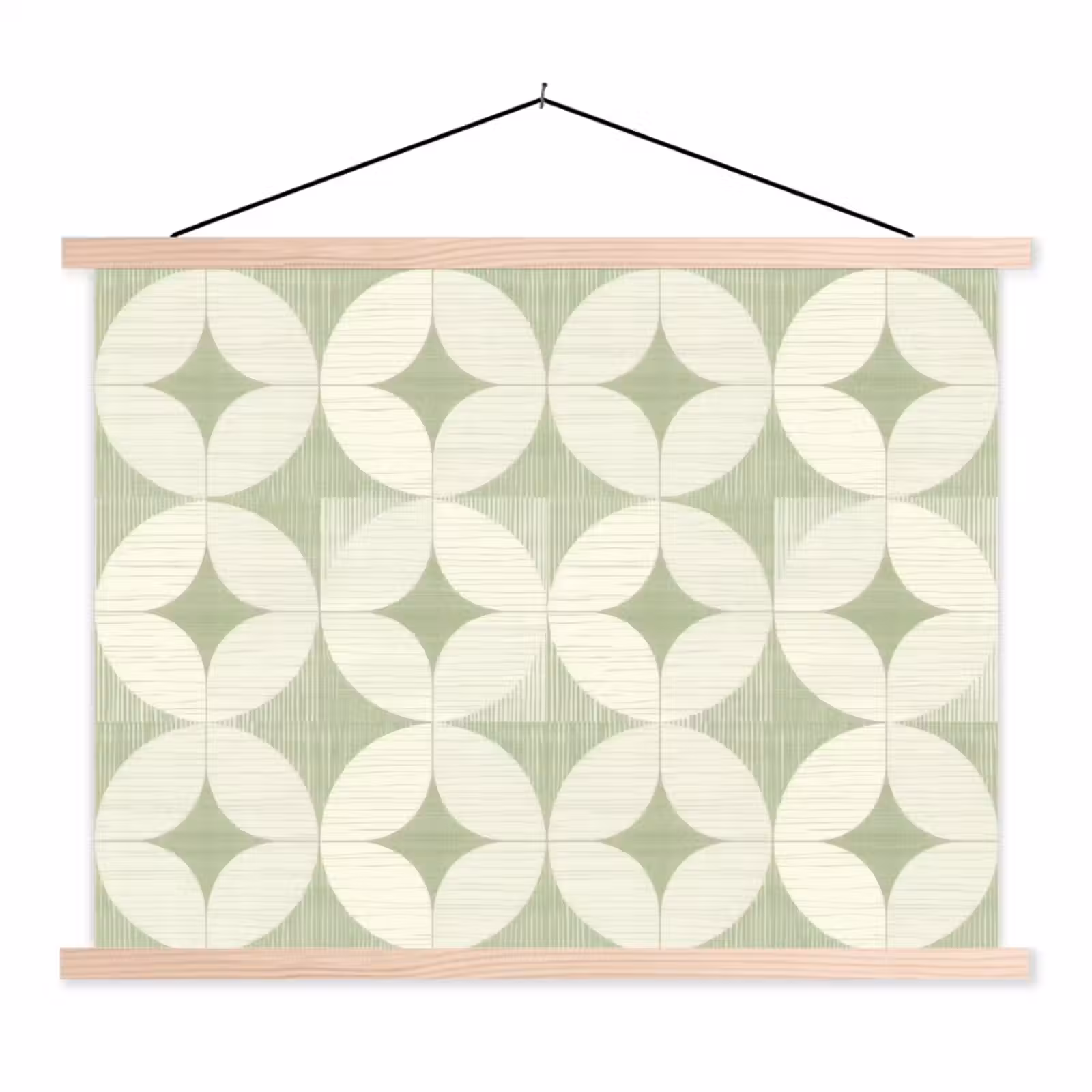 Stoffbild - Salbeigrün – Geometrisch – Retro – Mid-Century – Muster — 1