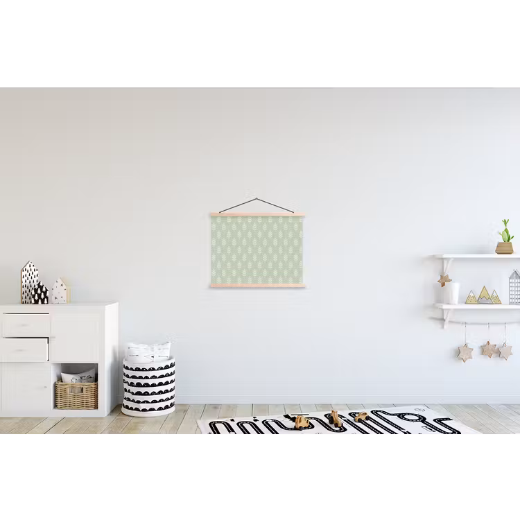 Stoffbild - Salbeigrün – Botanisch – Zweige – Minimalistisch – Muster — 2