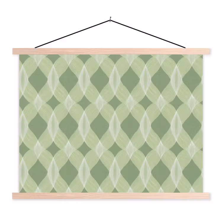 Stoffbild - Salbeigrün – Geometrisch – Organisch – Gitterwerk – Muster — 1
