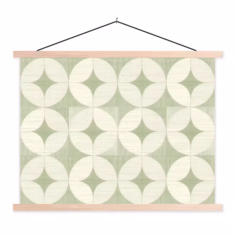 Stoffbild - Salbeigrün – Geometrisch – Retro – Mid-Century – Muster — 1