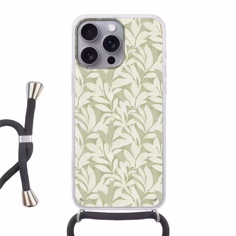 Handyhülle mit Band - Salbeigrün – Botanisch – Minimalistisch – Muster — 1