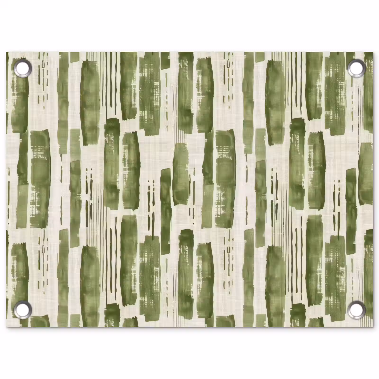 Gartenposter - Grün – Abstrakt – Pinselstriche – Leinen – Muster — 1