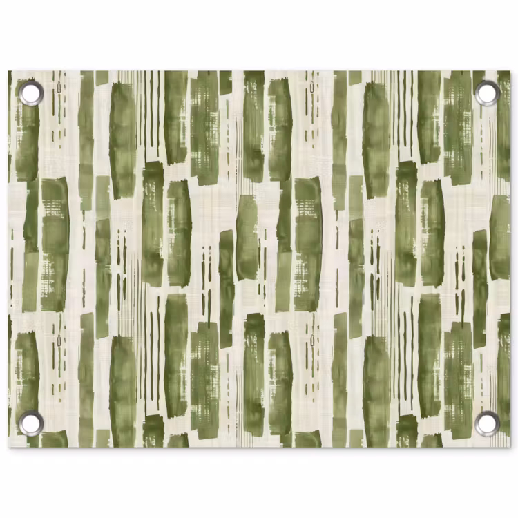 Gartenposter - Grün – Abstrakt – Pinselstriche – Leinen – Muster — 1