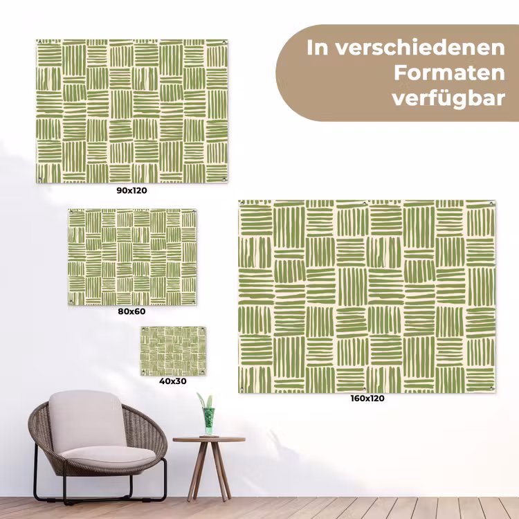Gartenposter - Salbeigrün – Blöcke – Handgezeichnet – Muster — 6