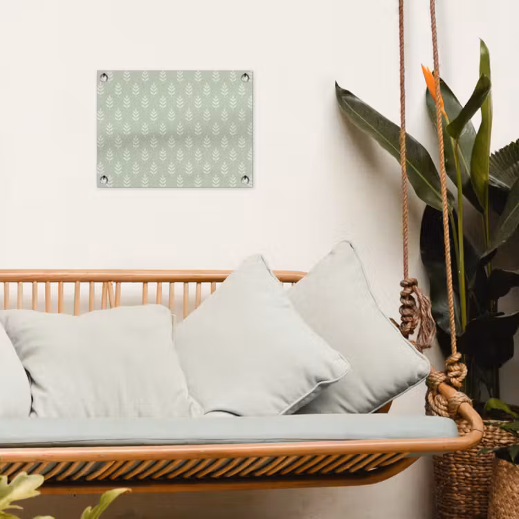 Gartenposter - Salbeigrün – Botanisch – Zweige – Minimalistisch – Muster — 4