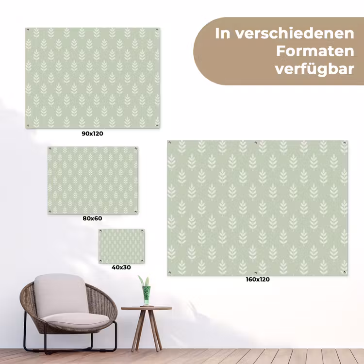 Gartenposter - Salbeigrün – Botanisch – Zweige – Minimalistisch – Muster — 6