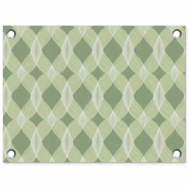 Gartenposter - Salbeigrün – Geometrisch – Organisch – Gitterwerk – Muster — 1