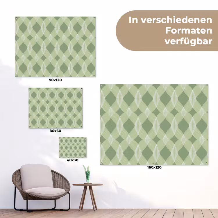 Gartenposter - Salbeigrün – Geometrisch – Organisch – Gitterwerk – Muster — 6