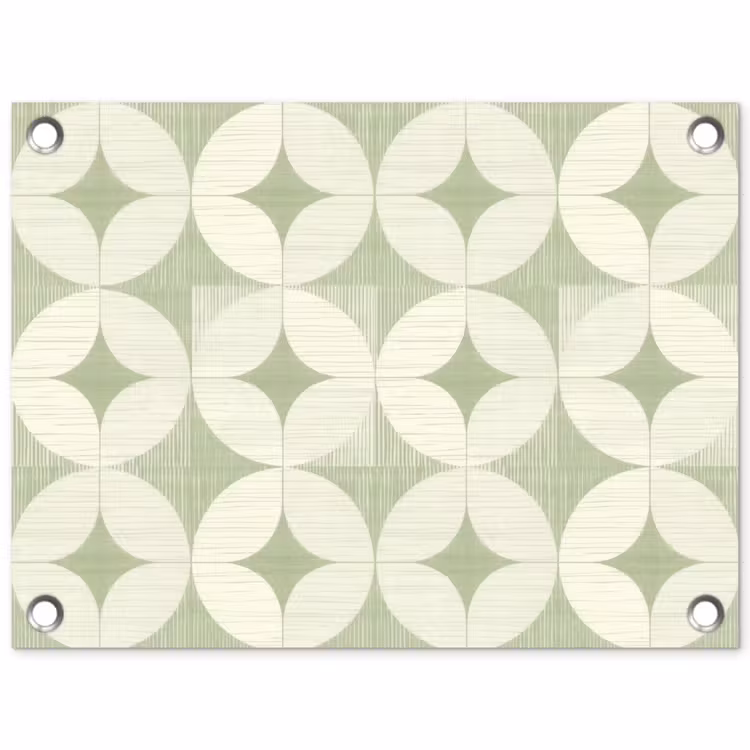 Gartenposter - Salbeigrün – Geometrisch – Retro – Mid-Century – Muster — 1