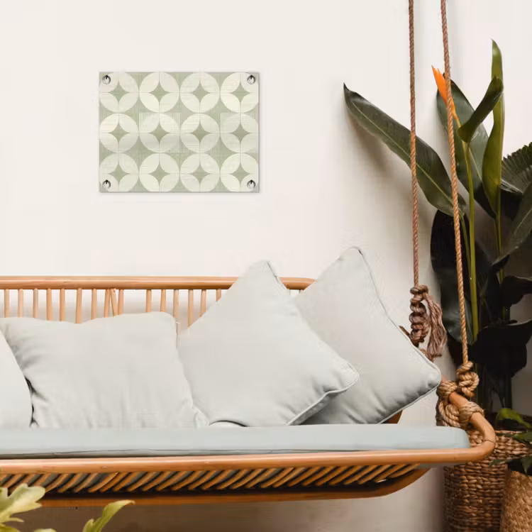 Gartenposter - Salbeigrün – Geometrisch – Retro – Mid-Century – Muster — 4