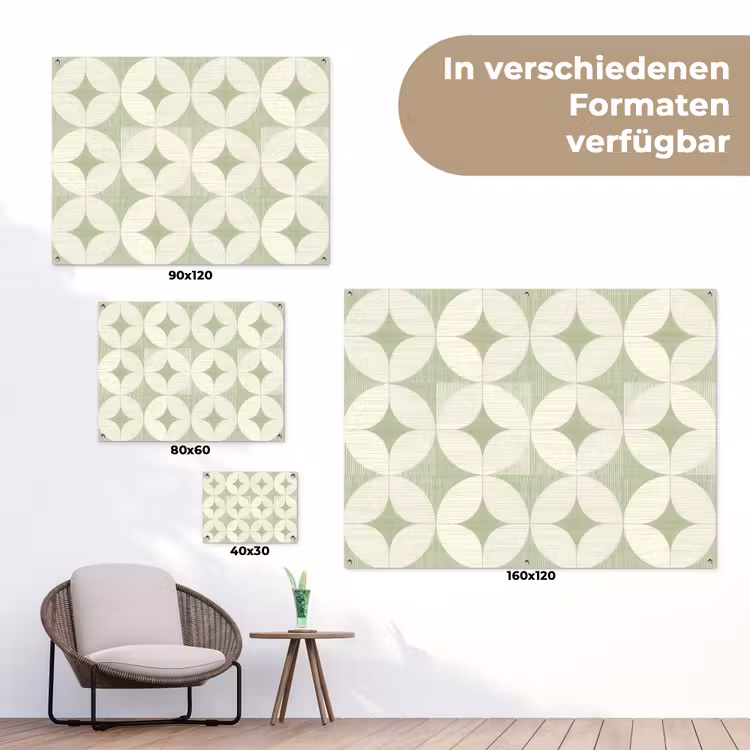 Gartenposter - Salbeigrün – Geometrisch – Retro – Mid-Century – Muster — 6