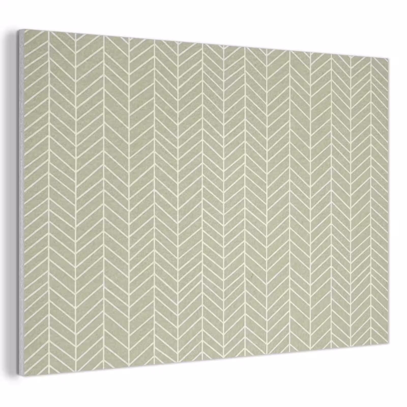 Akustikbild - Salbeigrün – Fischgrät – Geometrisch – Muster — 1