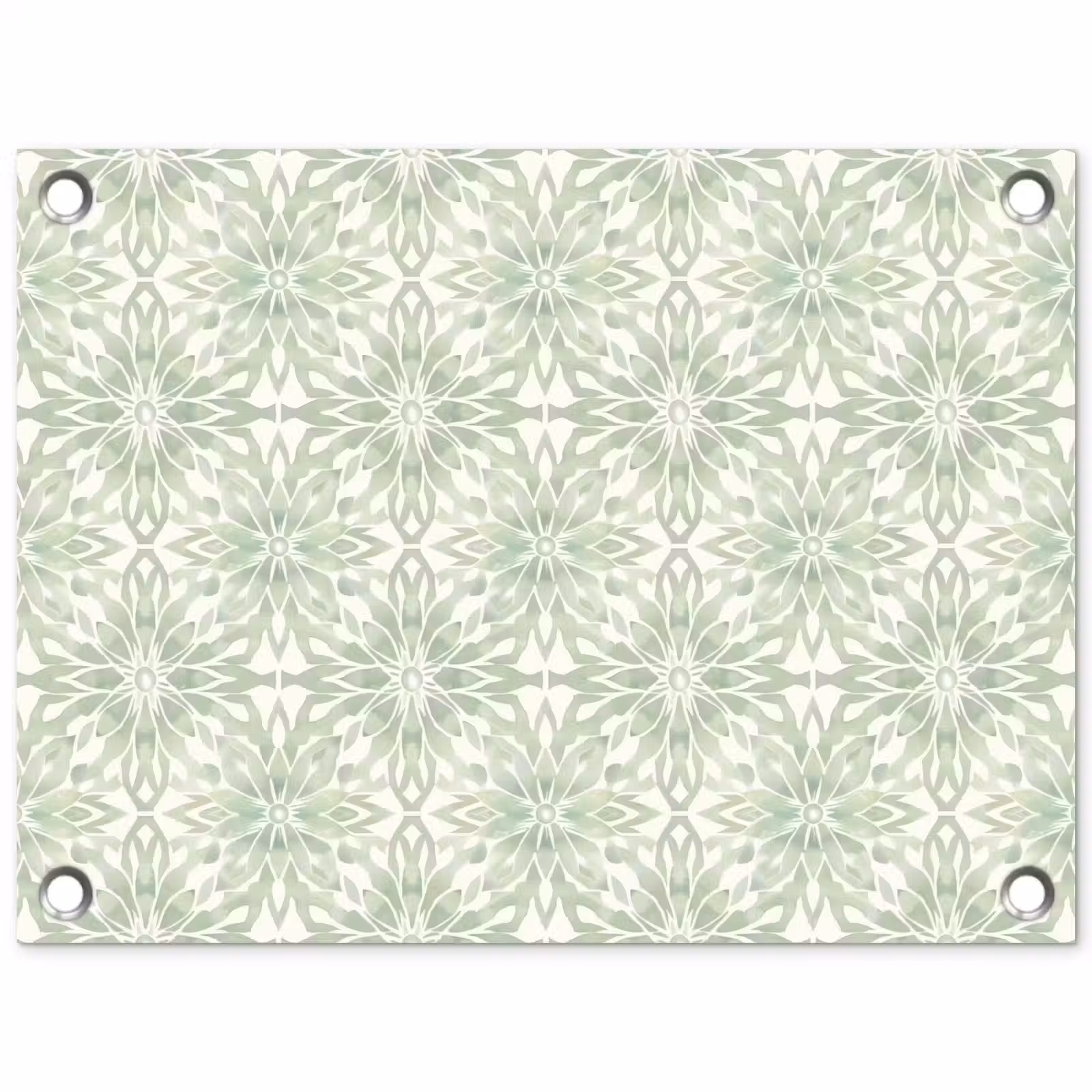 Gartenposter - Salbeigrün – Symmetrisch – Mandala – Ornament – Muster — 1