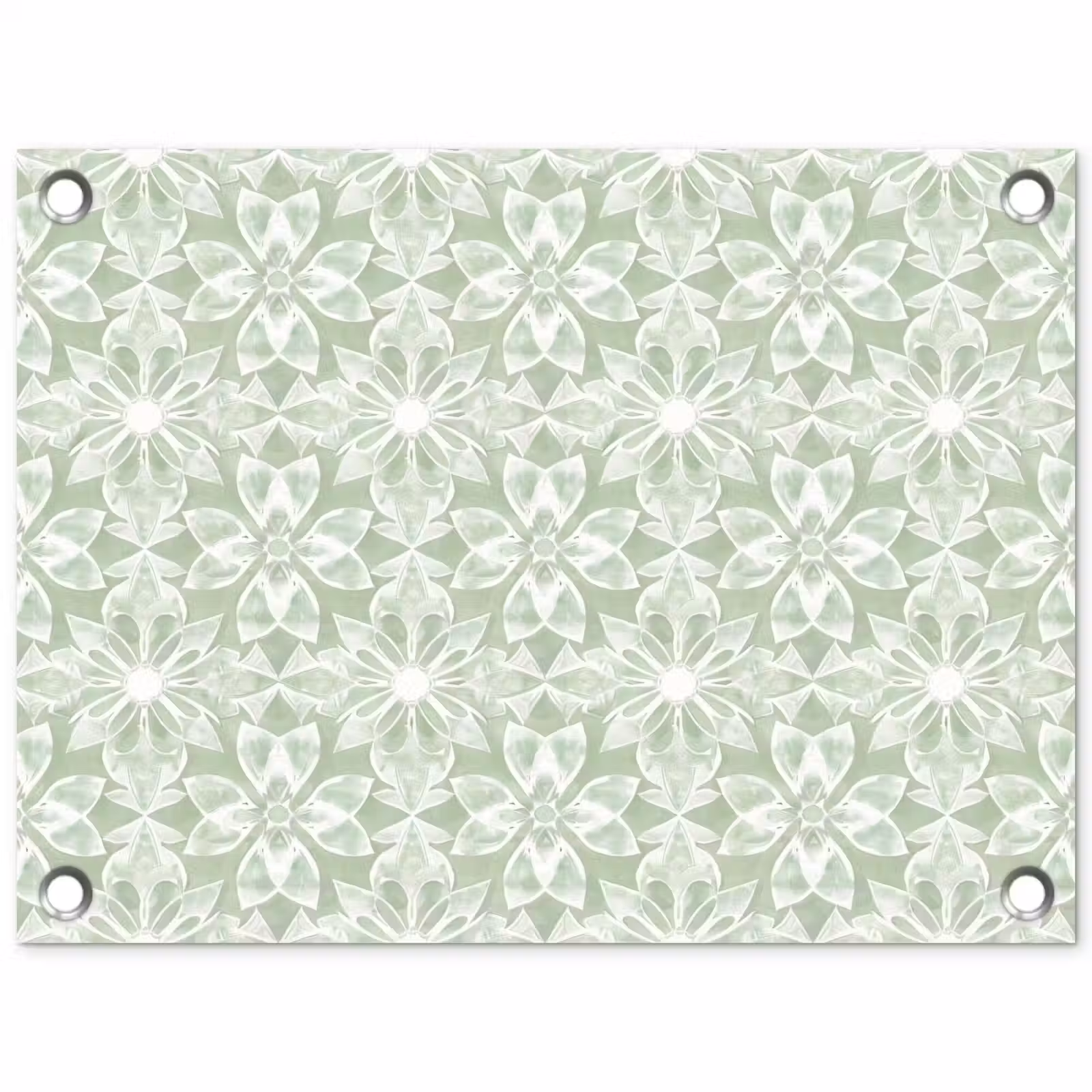 Gartenposter - Salbeigrün – Symmetrisch – Mandala – Ornament – Muster — 1