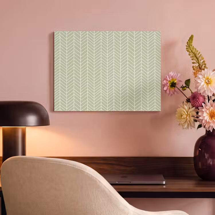 Akustikbild - Salbeigrün – Fischgrät – Geometrisch – Muster — 6