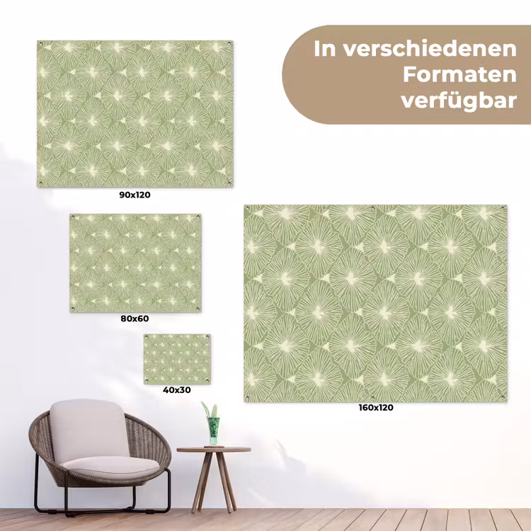 Gartenposter - Salbeigrün – Botanisch – Rauten – Organisch – Muster — 6
