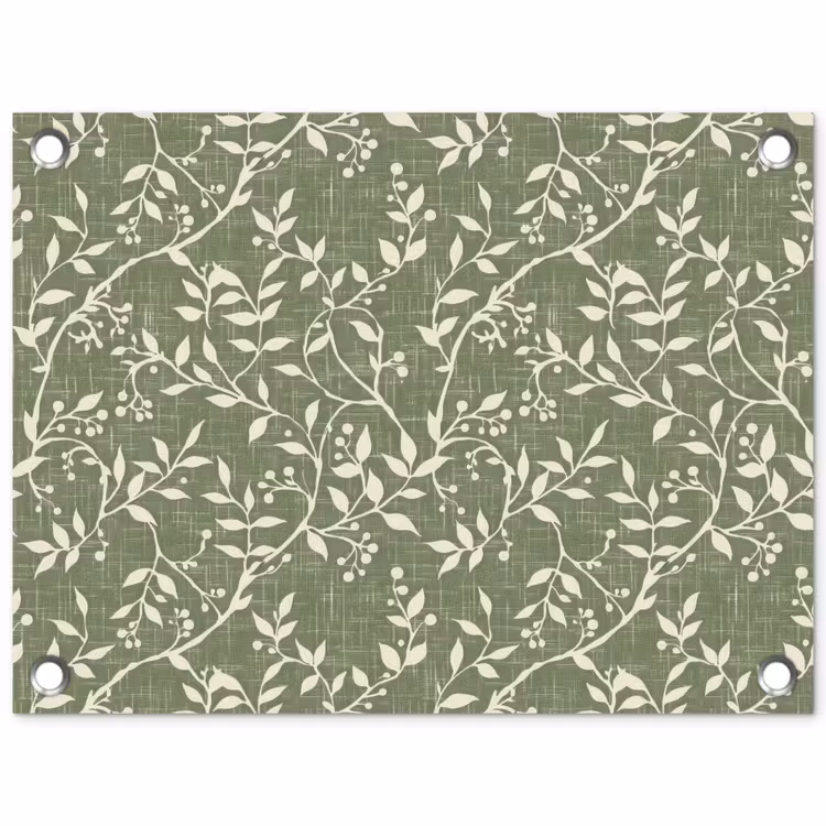 Gartenposter - Salbeigrün – Botanisch – Zweige – Beeren – Leinen – Muster — 1