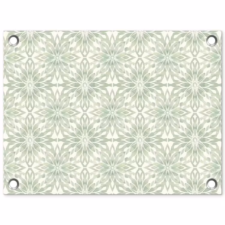 Gartenposter - Salbeigrün – Symmetrisch – Mandala – Ornament – Muster — 1