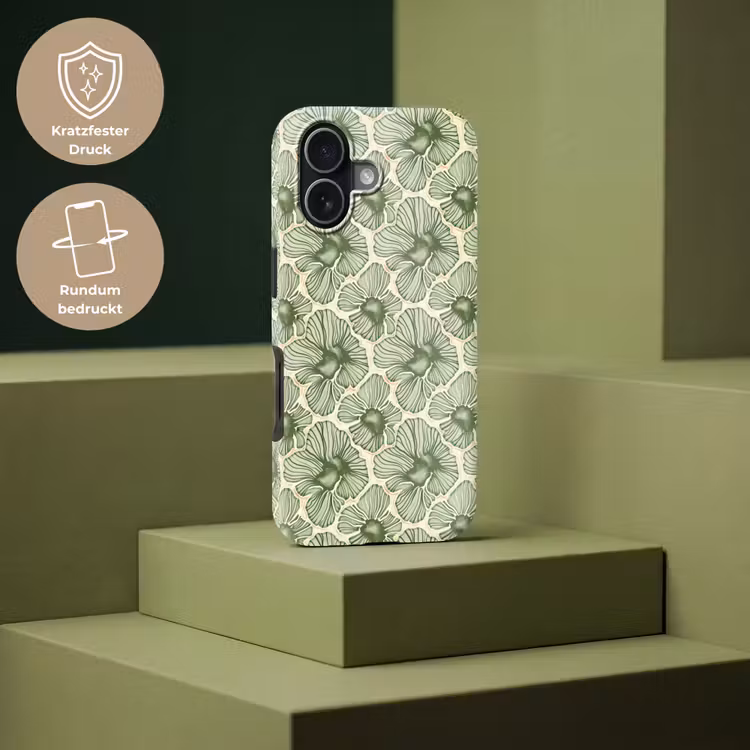 Handyhülle Toughcase - Grün – Botanisch – Blumen – Organisch – Muster — 7