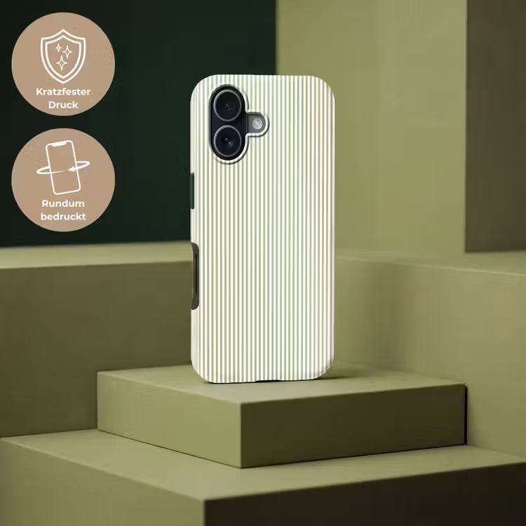 Handyhülle Toughcase - Salbeigrün – Streifen – Minimalistisch – Muster — 7