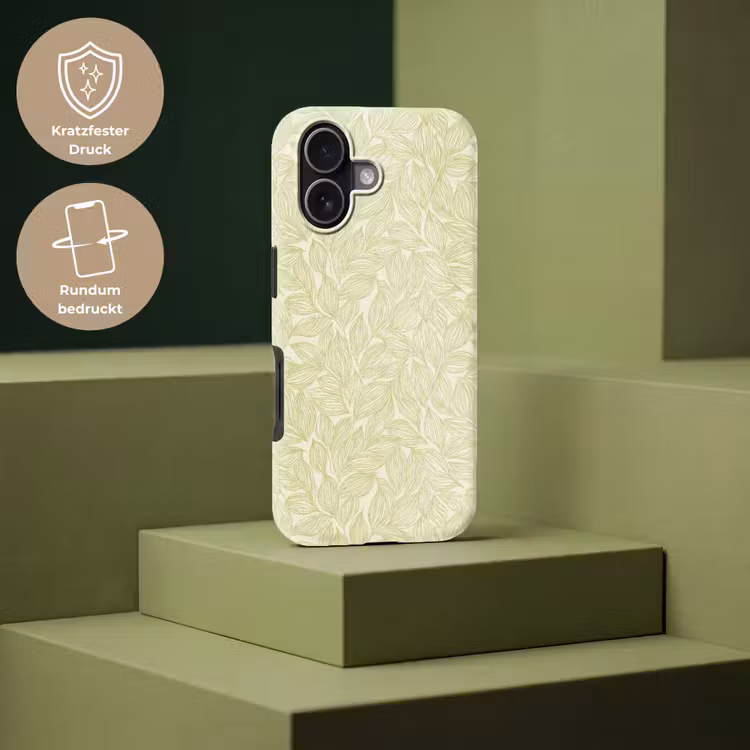 Handyhülle Toughcase - Salbeigrün – Botanisch – Blätter – Handgezeichnet – Muster — 7