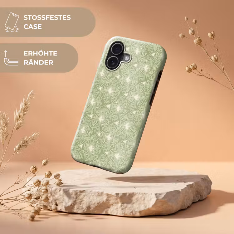 Handyhülle Toughcase - Salbeigrün – Botanisch – Rauten – Organisch – Muster — 5
