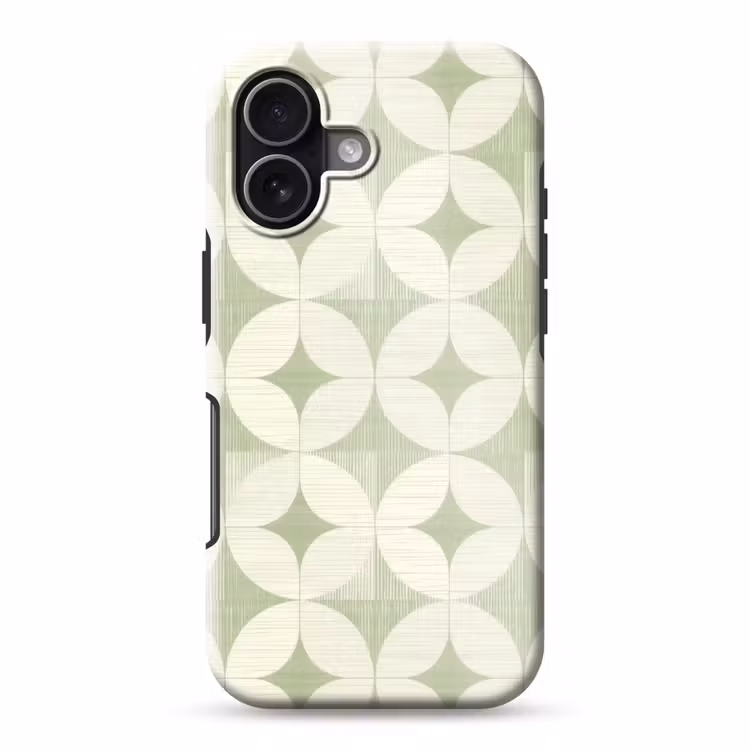 Handyhülle Toughcase - Salbeigrün – Geometrisch – Retro – Mid-Century – Muster — 1