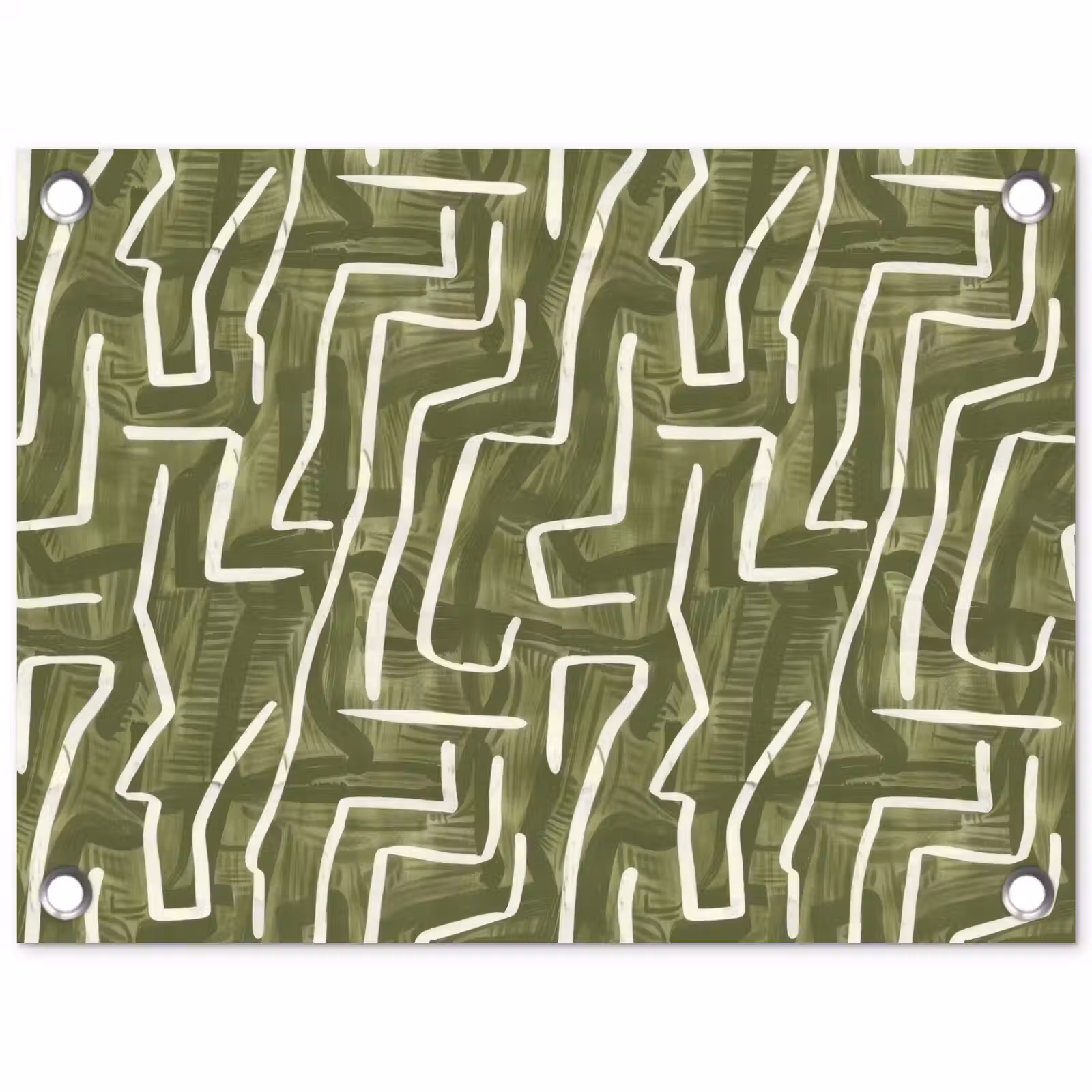 Gartenposter - Grün – Abstrakt – Pinselstriche – Muster — 1