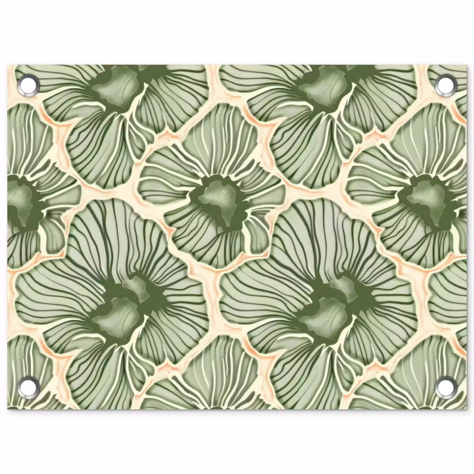 Gartenposter - Grün – Botanisch – Blumen – Organisch – Muster — 1