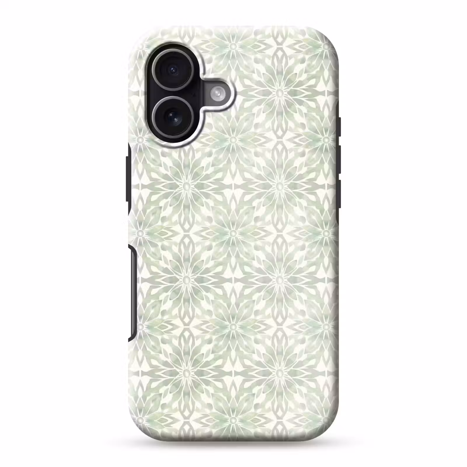 Handyhülle Toughcase - Salbeigrün – Symmetrisch – Mandala – Ornament – Muster — 1
