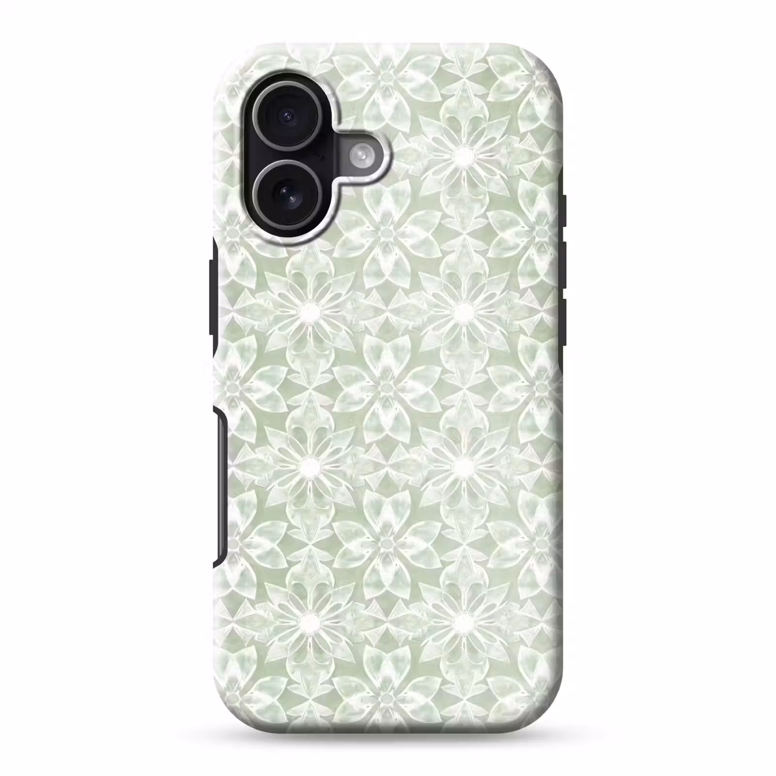 Handyhülle Toughcase - Salbeigrün – Symmetrisch – Mandala – Ornament – Muster — 1