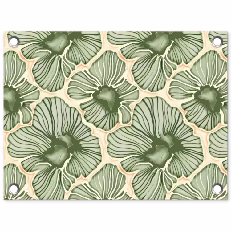 Gartenposter - Grün – Botanisch – Blumen – Organisch – Muster — 1