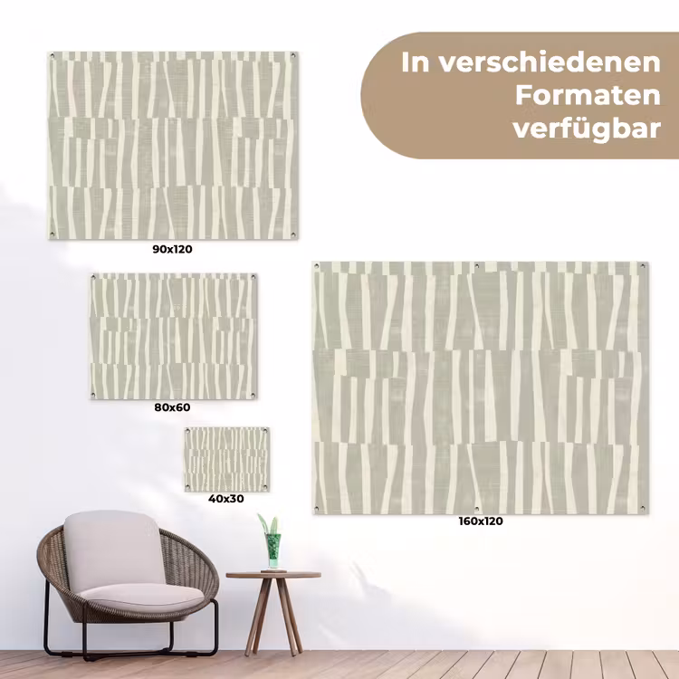 Gartenposter - Salbeigrün – Streifen – Geometrisch – Textur – Muster — 6