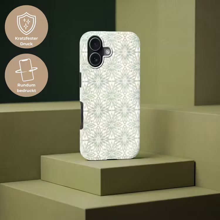 Handyhülle Toughcase - Salbeigrün – Symmetrisch – Mandala – Ornament – Muster — 7
