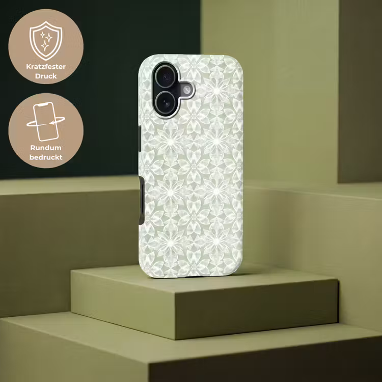Handyhülle Toughcase - Salbeigrün – Symmetrisch – Mandala – Ornament – Muster — 7