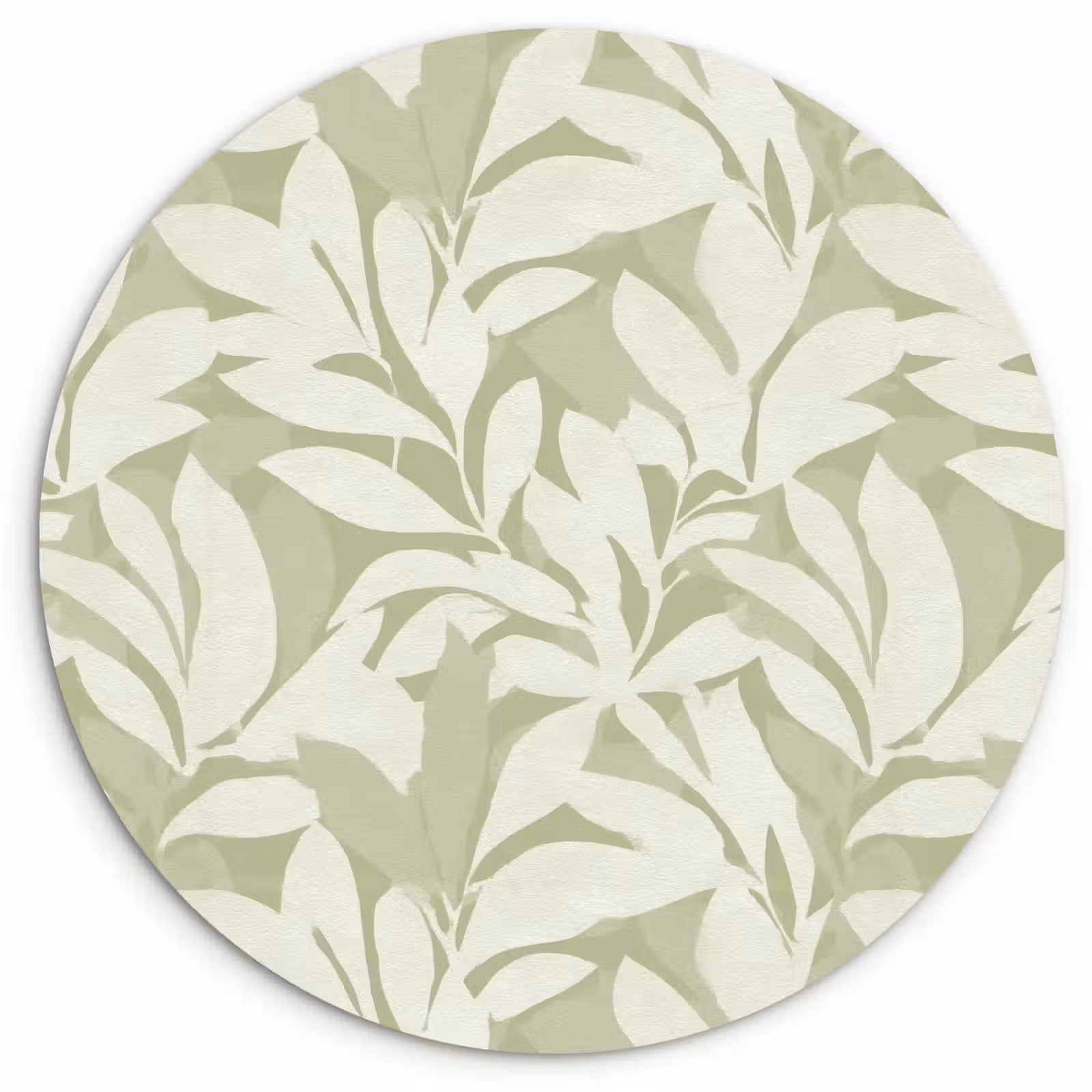 Glasbild Rund - Salbeigrün – Botanisch – Minimalistisch – Muster — 1