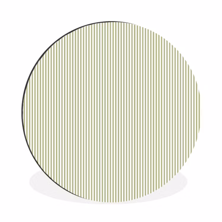 Alu-Dibond-Bild Rund - Salbeigrün – Streifen – Minimalistisch – Muster — 1