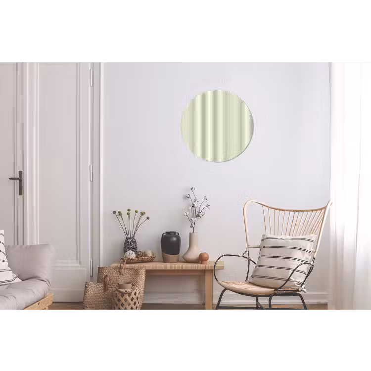 Alu-Dibond-Bild Rund - Salbeigrün – Streifen – Minimalistisch – Muster — 2