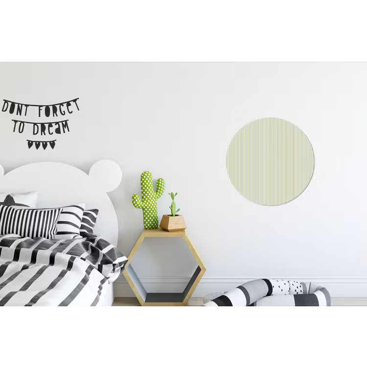 Alu-Dibond-Bild Rund - Salbeigrün – Streifen – Minimalistisch – Muster — 4