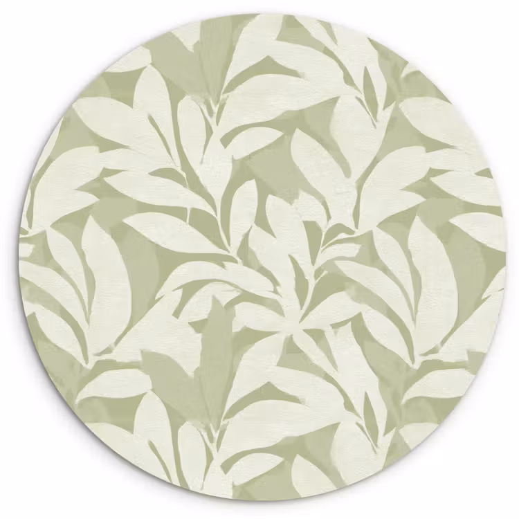 Glasbild Rund - Salbeigrün – Botanisch – Minimalistisch – Muster — 1