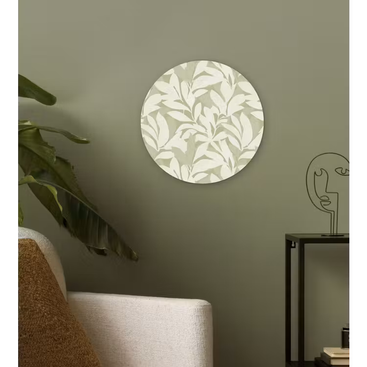 Glasbild Rund - Salbeigrün – Botanisch – Minimalistisch – Muster — 3