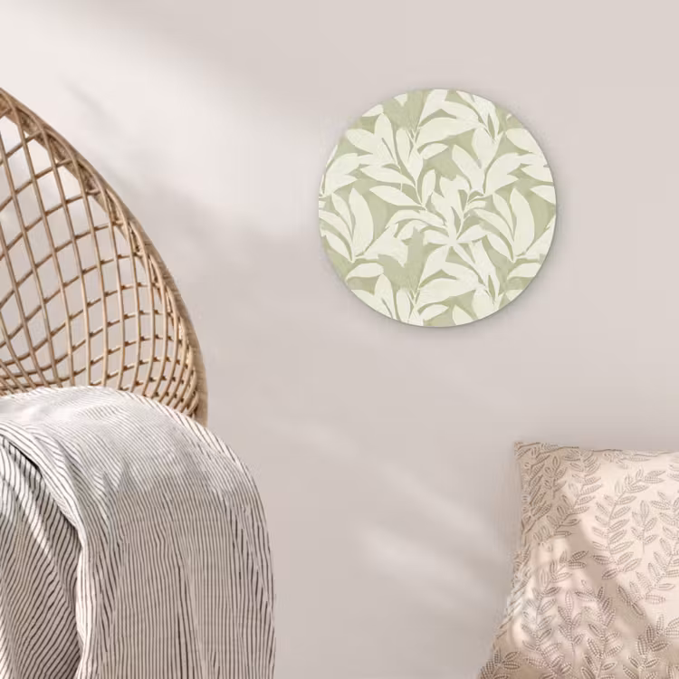 Glasbild Rund - Salbeigrün – Botanisch – Minimalistisch – Muster — 5