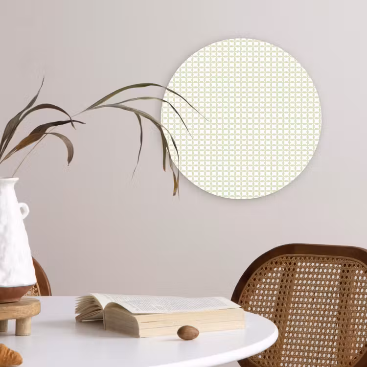Glasbild Rund - Salbeigrün – Geometrisch – Kreise – Muster — 4