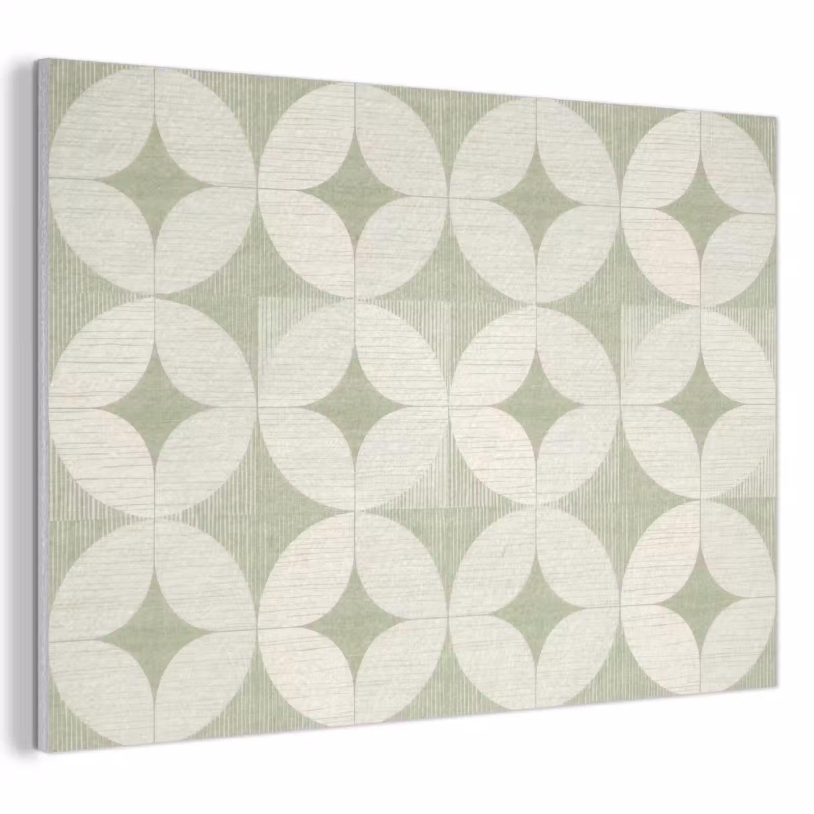 Akustikbild - Salbeigrün – Geometrisch – Retro – Mid-Century – Muster — 1