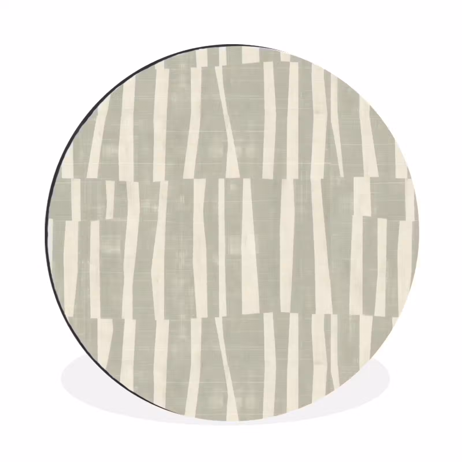 Alu-Dibond-Bild Rund - Salbeigrün – Streifen – Geometrisch – Textur – Muster — 1